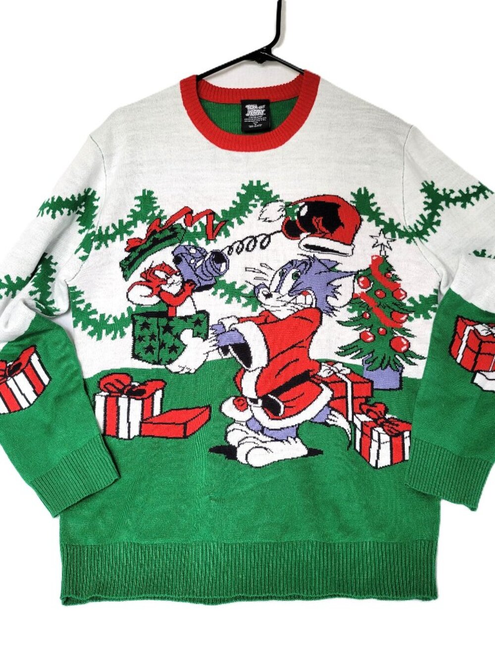 Tom and Jerry Ugly Christmas Sweater Mens Medium 100% Acrylic 2023 Official